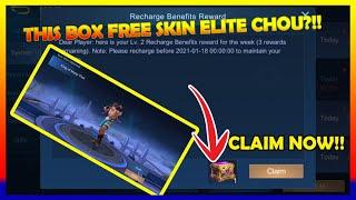 CLAIM NOW THIS BOX FREE SKIN ELITE CHOU? MOBILE LEGEND BANG BANG#