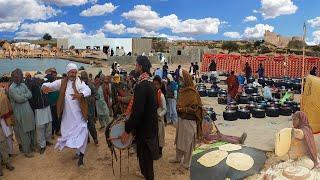 Amazing Tribal Traditional Marriage and Folk Dance in Desert  Cooking Food for 3000 peoples