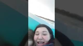 Two Girls Stuck On Inflatable Pool In Middle Of Lake