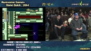 Mega Man X3  SPEED RUN 100% 04749 SNES Live by Zewing #AGDQ 2014