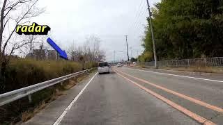 RADAR GOING INTO A KNOWN JAPANESE SPEED TRAP-JAPANESE POLICE HIDING SPOT-SEE HOW POLICE HIDE