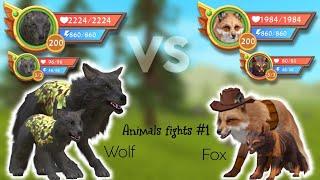 WildCraft Fox vs wolf  Animals fights #1 vs