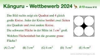 A10  Känguru 2024  Klasse 9 und 10  Wie groß ist die graue Fläche?