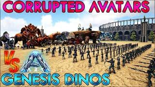 Ark Corrupted Avatars Bots vs Genesis Dinos  Ark Battle