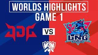 JDG vs LNG Highlights Game 1  2023 Worlds Swiss Day 3  JDG Esports vs LNG Esports