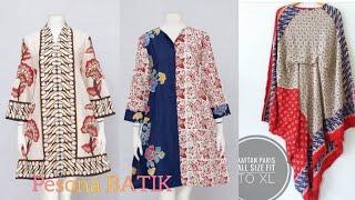 MODEL BAJU BATIK TUNIK KAFTAN DAN ATASAN BATIK  CANTIK