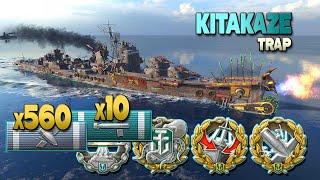 Destroyer Kitakaze MVP on map Trap - World of Warships