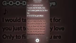 Good In Goodbye - Madison Beer #lyrics #spotify #fyp #tiktoksong #trending #madisonbeer #subscribe 