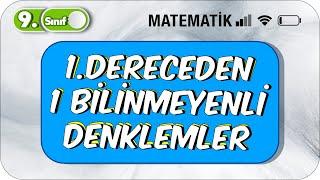 9.Sınıf Matematik Birinci Dereceden Bir Bilinmeyenli Denklemler  #2023