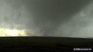 Tornado approaching Beebeetown Iowa with waterfall sound