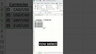 How to insert current Exchange Rates in Excel within seconds