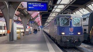 Der 107-letzte EuroCity Zürich - München mit einer Re 421 und EuroCity-Wagen  SBB