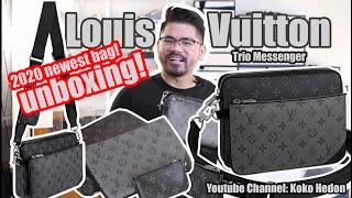 LV Trio Messenger Unboxing Newest Bag 2020 What Can Fit and On Body Review Louis Vuitton Bag