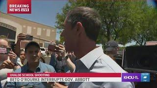 Beto ORourke speaks after interrupting Gov. Abbotts news conference