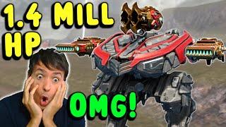 OMG 1.4 Million HP LUCHADOR? Max Armor War Robots 7.5 Titan Gameplay WR