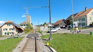  4K  Lyss - Büren an der Aare cab ride Switzerland 09.2022 Führerstandsmitfahrt