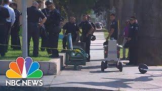 Skynet Fights Back Food Delivery Robot Drives Through LA Crime Scene