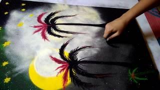 Beautiful scenery Rangoli design