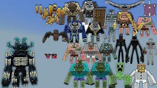 Mutant Warden LM vs Rhex Mutant Creatures and Other More Mutants  Minecraft Bedrock  Mob Battle