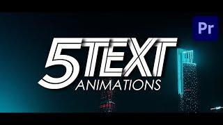 5 EPIC TEXTTITLE Animations in Premiere Pro CC Tutorial