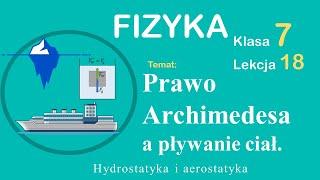 Fizyka Klasa 7 Lekcja 18 Prawo Archimedesa a pływanie ciał.