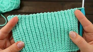 Эластичная резинка крючком  Crochet elastic rib