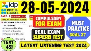 IELTS Listening Practice Test 2024 with Answers  28.05.2024  Test No - 451