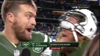 Ryan Fitzpatrick Photobombed by Nick Mangold Asks Is This Live?  Jets vs. Cowboys  NFL