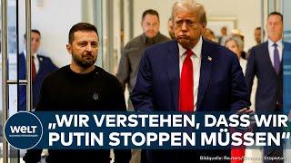 UKRAINE-KRIEG Donald Trump spricht mit Wolodymyr Selenskyj Das erste Statement vor dem Gespräch