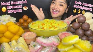 1 KG RASMALAI️KALA JAMUN ORANGE RASGULLAWHITE RASGULLAMALAI SANDWICHGULABJAMUN INDIAN DESSERTS