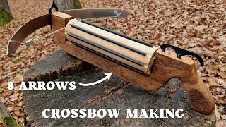 Forging a CROSSBOW out of Rusted Spring 8 ARROWS