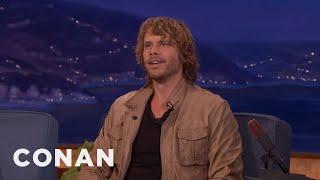 Eric Christian Olsen Taught His Son To Pee In The Bushes  CONAN on TBS