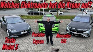 Wer ist der Elektro King? Porsche Taycan Tesla Model S und Mercedes EQS