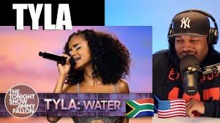 AMERICAN  REACTS TO  Tyla Water  The Tonight Show Starring Jimmy Fallon