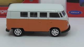 unboxing Welly Volkswagen Type 2 Orange 02614