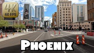 Driving Around Downtown Phoenix Arizona in 4k Video