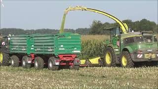 Mais häckseln 2024 Märkisch Oderland 2x John Deere 8500i Köhl Harvest mit weiteren Lohnunternehmen