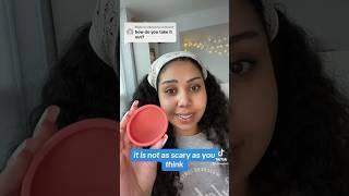How do I take that out 　#periodpower #periods #menstrualcup #nixit