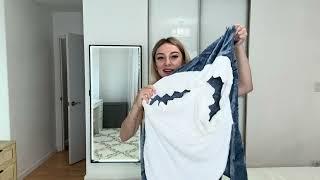 Wearable Shark Blanket Hoodie Onesie for Adult & Kids Shark Sleeping Bag Snuggie Cozy Soft #ad