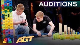 DaksDominoes Creates The Most SATISFYING Dominoes Stunt  Auditions  AGT 2024