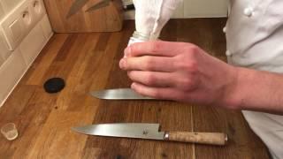 How to sharpen a knife on wet stone miyabi knives by Chef Eldar Kabiri