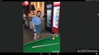 hot girl with amazing trick shot