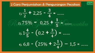 PENJUMLAHAN BERBAGAI PECAHANPENGURANGAN BERBAGAI PECAHAN #penjumlahanpecahan  #penguranganpecahan