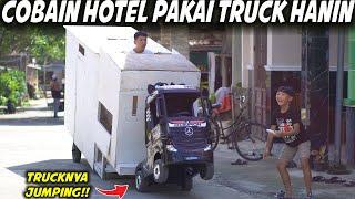 TRUK MINI COBA TARIK HOTEL BERJALAN MALAH GINI JADINYA...