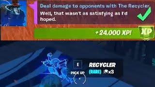 Deal damage to opponents with The Recycler - Fortnite