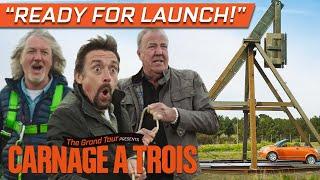 Clarkson Hammond and May Catapult a Citroën Back to France  The Grand Tour Carnage A Trois