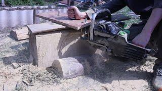 VERY SIMPLE carriage for sawing logs into BOARDS Chainsaw sawmill DIY