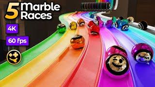 Awesome Marble Race 5-Race Marble Championship   #marblerace #marbles #marblerun #blender #60fps