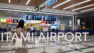 Itami Airport in Osaka - Japan Walking Tour  4K with Binaural Audio