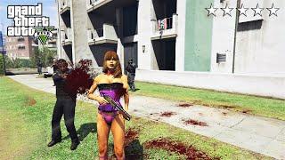 GTA 5 - SAPPHIRES FIVE STAR COP BATTLE AT HER HOUSE GTA V Funny Moment